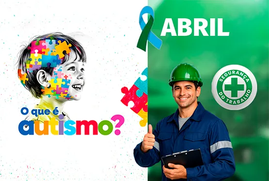 Banner dividido: à esquerda, perfil de uma criança com peças de quebra-cabeça e o texto  